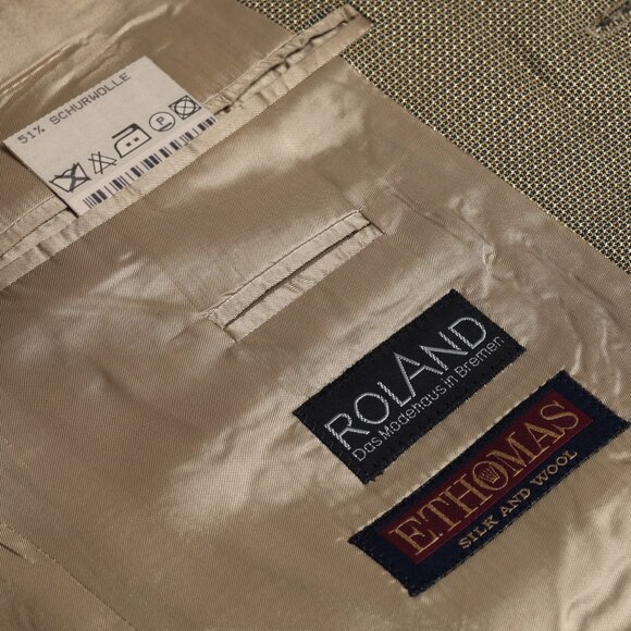 HUGO BOSS (Germany) 90s, E. Thomas Silk-Wool, Birdseye Weave, Roland Bremen - Picture 2 of 9